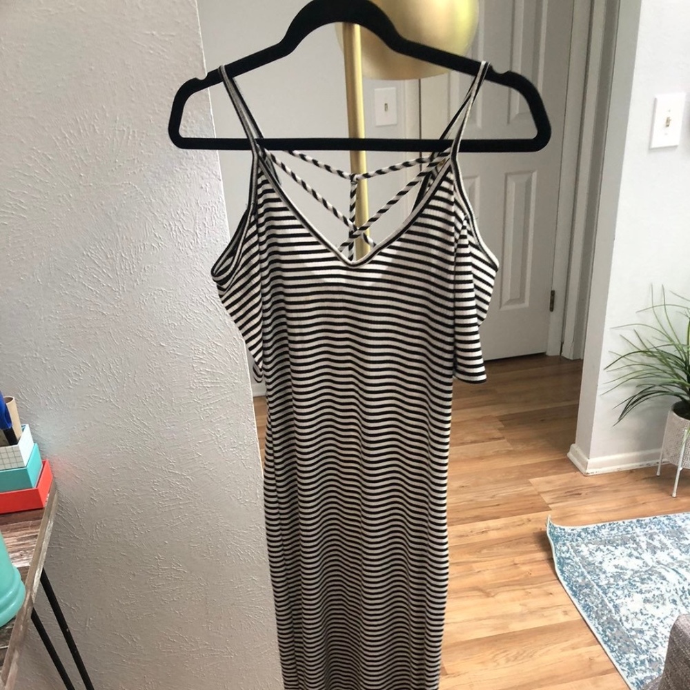 Womens striped maxi dress bodycon szS
